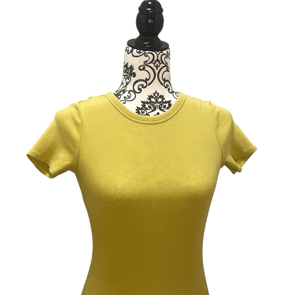 💛 Garage Yellow Open-Back Ribbed Dress – Size P/S 💛 - Picture 4 of 5